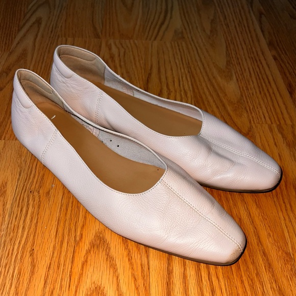 Everlane Blush Pink Leather Tapered Day Glove Ballerina Flats Square Toe Sz 9 - Picture 3 of 8